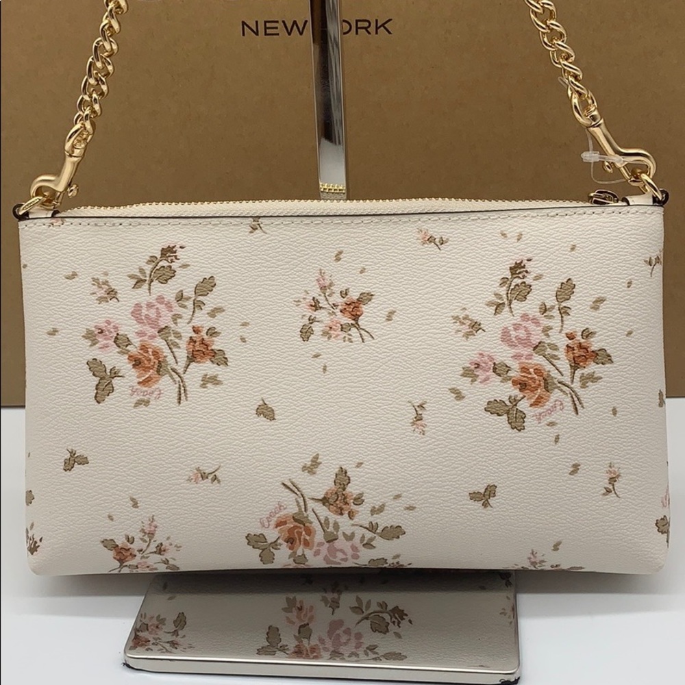 COACH ZIP TOP CROSSBODY WITH ROSE BOUQUET PRINT - Picture 13 of 16